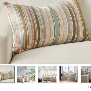 Pottery Barn Kravet Reed Striped Lumbar Pillow Cover EUC